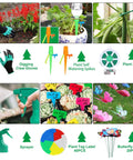 All In One 84 Piece Garden Tools Set With 10 Piece Succulent Tools And 6 Large Heavy Duty Aluminum Hand Tools 12 Inch Includes Tool Bag Gloves Sprayer Seeds Dispenser Plant Labels Self Watering Spikes And More Great Gardening Gift For Men And Women showcasing watering spikes, gloves, plant tags, and sprayer