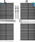 60 Pack Black T316 Stainless Steel Left And Right Hand Thread Swage Lag Screws For Wood Posts One Eighth Inch Cable Railing Kit For Deck Or Stair Rails DIY Baluster Hardware Wrench Included, showing screws and tools.