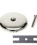 Universal Bathtub Drain Overflow Face Plate Single Hole With A Dang Good Two To One Screw Adapter Straight Up Chrome Finish and screw