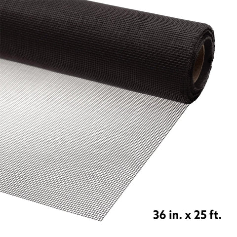 Fiberglass Window And Door Screen Mesh Roll Standard Duty 36In By 25Ft Charcoal Durable Screen With Crystal Clear Views