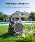 Outdoor Rock Speaker With 60W Deep Bass And Remote Control IPX7 Waterproof Solar Powered Bluetooth Speaker for poolside