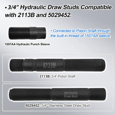 Hydraulic Punch Sleeve 1557AA Replacement For 1557AA Systems Fits Slug Buster And Slug Splitter Punches, piston shaft, draw stud
