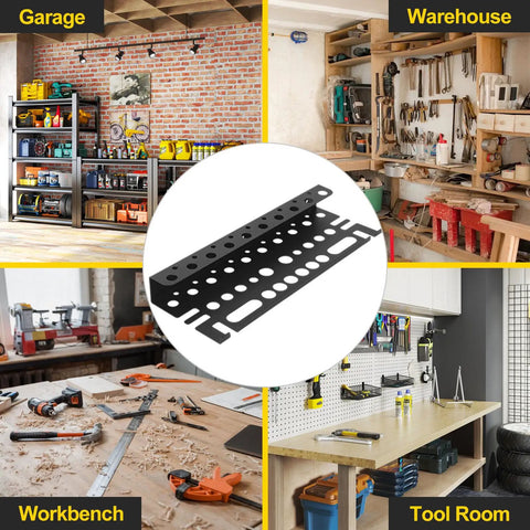 Two Tier Wall Mount Tool Rack For Screwdrivers And Pliers With 35 Holes, Heavy Duty Metal Organizer for Workbench, Garage or Warehouse
