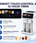 Smart touch control interface of the 3 In 1 Countertop Ice Maker Featuring An Automatic Ice Crusher And Water Dispenser.