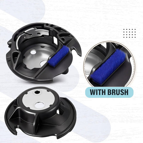 Built Tough Black Bobbin Case Replacement For Brother And Babylock Sewing Machines Delivers Slick Stitching Class 15 A Bobbins Hassle Free Direct Fit Xc3153351 Nifty Craft Staples with attached brush.