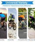 Cyclists on road, snow, competitive, and mountain bikes using 7 Speed Bike Cassette 11-28T Sprocket For Mountain And Folding Bikes