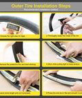 Self Adhesive Bike Tire Liner 40mm Anti Puncture Protector installation steps for MTBs and E Bikes in 26, 27.5, 29 inch sizes