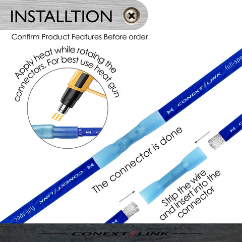 Installation guide for Top Rated Heat Shrink Butt Connectors 25 Pack Yellow 12 To 10 AWG Electrical Wiring Crimp Splices.