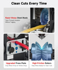 Heavy Duty Electric Wire Stripper Machine Featuring Multiple Operation Modes For Rapid Automated Cable Peeling, showcasing razor-sharp steel blade and high-friction rollers.