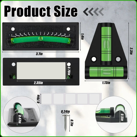 Rock Solid T Shape Rv Level Bubbles Four Pack With Dead On Green Fluid Readings Built Tough Abs For Camper Or Trailer Stick On Wall Mount Setup Totally Weather Ready And Straight Up Reliable For Weekend Getaways
