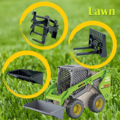 Three In One Skid Steer Loader Construction Toys Set One Fifty Scale Diecast Site Loader With Metal Forklift And Grab Shovel for Kids