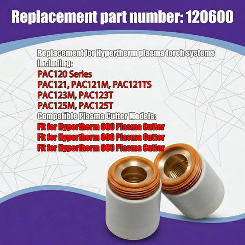 2 Pack Retaining Cap 120600 For Your 600 800 900 Plasma Cutters Fits PAC120 PAC121 PAC123 PAC125 Torch 40 To 50 Amp