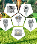 Carburetor Replacement For Riding Mowers And Lawn Tractors Fits 108 102 105 115 shown with various views and components