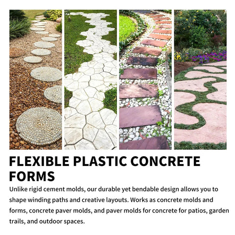 Flexible Concrete Molds For Pavers Set Of Stepping Stone Molds For DIY Garden Paths And Walkways Easy To Use Reusable System