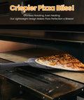 Leightszen pizza turning peel, aluminum gray, long-handled tool used to slide a pizza into an oven.