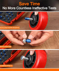 Using 64-Piece Nut And Bolt Thread Checker Kit With 30 Standard And 34 Metric Gauges for precise bolt sizing