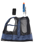 Adult Sleeveless Cooling Vest With Compressed Air Powered Vortex Tube Tech; mesh fabric and air compressor tools displayed.