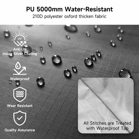 Close-up of 210D Oxford fabric with PU5000 waterproof coating from All Weather Outdoor Bike Storage Tent For 2-3 Bikes With Extra Top Space