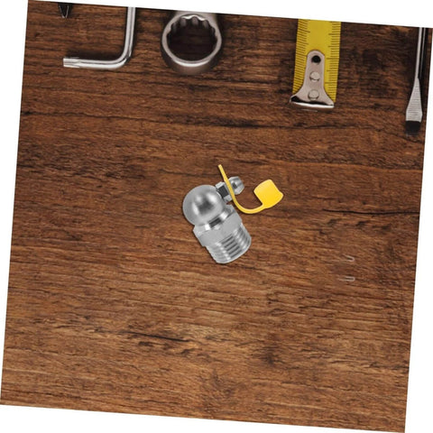 90 Degree Stainless Steel Grease Nozzle Kit With Angled Fittings shown on a wooden surface with tools