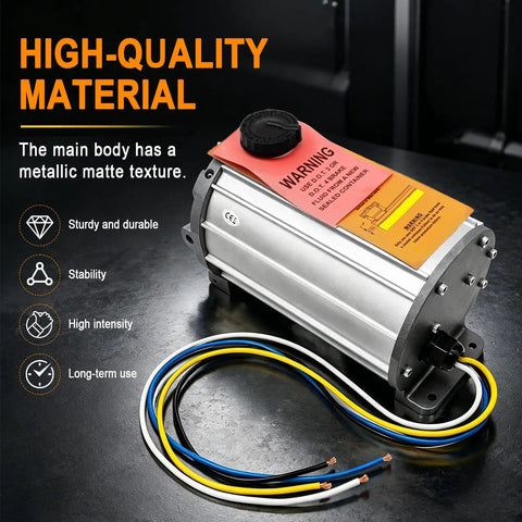 Heavy Duty Electric Hydraulic Brake Actuator 12 Volt Disc Brake Converter Kit 1600 Psi Switch Sealed Aluminum Build showing metallic finish and wires.