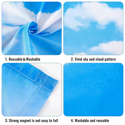 Six Magnetic Fluorescent Light Covers For Classrooms And Offices, 4x2 Feet Ceiling Light Filters With Sky Cloud Design details