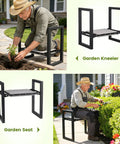 Heavy Duty Garden Kneeler And Seat 500 Lb Capacity 2 In 1 Bench For Kneeling And Sitting Anti-Tip With 10.5 Inch Wide Kneeling Pad