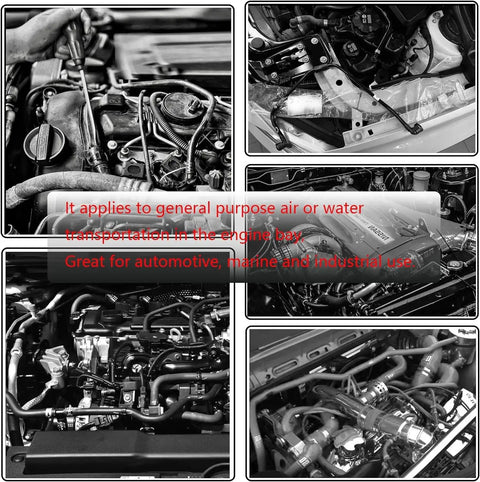 Upgraded High Temp Silicone Vacuum Hose Kit For Your Ride Includes 3 Sizes 4Mm 6Mm And 10mm Inner Diameter Plus 5 Ft Black Rubber Tubing engine bay hoses