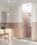 Frameless Shower Door Hinge With Enduroshield Glass Coating In Polished Brass For 78 Inch By 33.75 Inch Glass Enclosures, glass shower detail