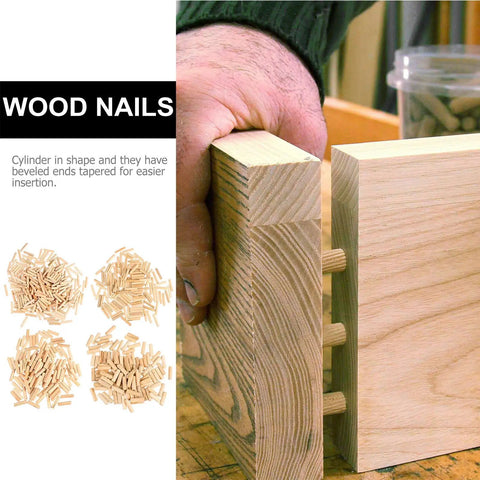Round Fluted Wooden Dowel Pins Kit Featuring Hardwood Beveled Dowel Rods For Furniture Connectors, Perfect For Woodworking And DIY Projects, Built Tough High Density Wood, Easy Insertion, 500 Piece Set; dowels aligning wood pieces