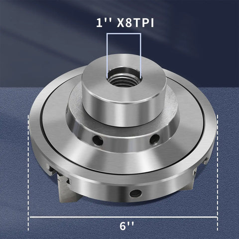 6 Inch Wood Lathe Chuck Set With Four Self Centering Jaws For Woodturning Pro Grade Performance Dual Positive And Negative Jaw Setup 1 X 8 TPI Thread Easy Centering And Strong Grip For Precise Turning And Craft Projects