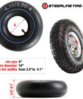 Thorn Resistant 4.10/3.50-4 Inner Tubes 2 Pack Built Tough Replacement For Wheelbarrows 4 Inch Rims With Bent TR-87 Valve Stem