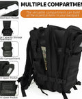 Military Tactical Backpack 45L Bug Out Bag For Travel Hiking And Camping Tough Go To Pack With Roomy Main Compartment Black