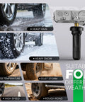 Heavy Duty Tpms Tire Pressure Sensors Set Of 4 Direct Fit Gm Vehicles Built To Last shown for various weather conditions.