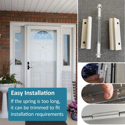 Solid As A Rock Quality Heavy Duty Aluminum Storm Door Hinge Pin Kit For Andersen Croft Emco And More 4 Pack shown with easy installation.