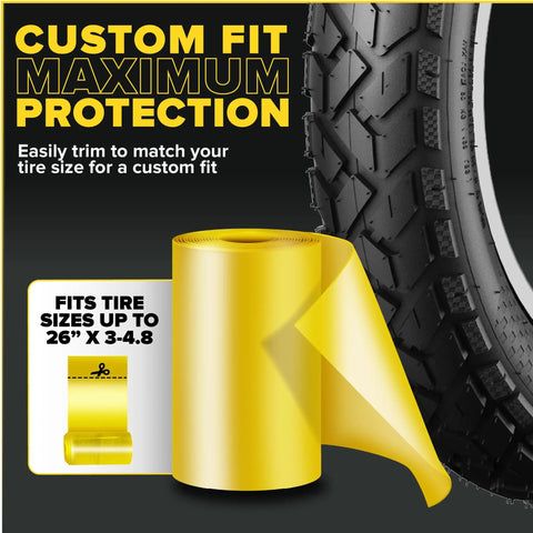 Fat Tire Liner For Bikes Tube Protection Against Flats With Durable Extruded Plastic Shield Fits 20 24 And 26 Inch 4 Inch