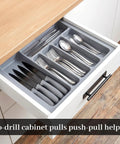 40 Pack Peel And Stick Cabinet Handles With Double Sided Tape No Sweat Install Abs Plastic Push Pull Helper For Kitchen Sliding Doors Furniture Upgrade Game Changer in drawer with cutlery.