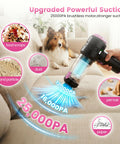 Cordless Car Vacuum Cleaner With Beast Mode 25000Pa Cyclonic Suction demonstrating pet hair removal on sofa