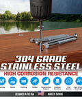 Close-up of 10 By 2 Inch Stainless Steel Deck Screws 304 Grade Flat Head Torx T25 Drive on wooden deck, rust resistant.
