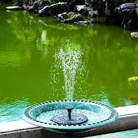 Sun Powered Solar Bird Bath Fountain Pump With 6 Nozzles For Outdoor Garden Pond Or Pool Floating 1.5W Solar Panel Eco Friendly