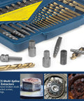 55 Piece Screw Extractor Set For Stripped Screws And Broken Bolts With Multi Spline And Spiral Extractors, High Speed Drill Bits