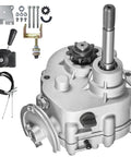 Savage Professional Grade Forward Reverse Go Kart Gearbox With 30 Series Torque Converter features gears, shifter, and mounting bolts.