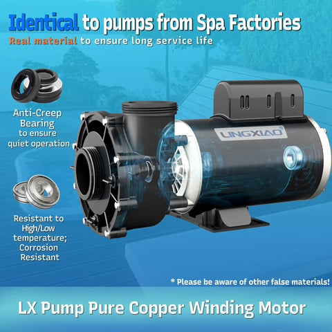 Heavy Duty Spa Pump Motor Replacement For Hot Tubs Single Speed 56 Frame 4Hp 220 Volt with anti-creep bearing and copper winding.