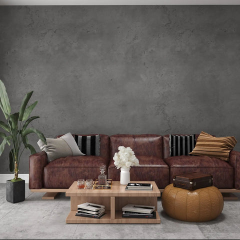 Room with DIY Friendly Dope Look Concrete Peel And Stick Wallpaper With 3D Texture Vinyl Matte Finish For Kitchen Living Room Bedroom