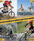 Cyclists in different environments using 4 Pack Brass Presta To Schrader Valve Adapters For Bikes, E-Bikes, And E-Scooters.