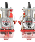 Front and side view of 24mm PWK Carburetor Intake Manifold Kit For Predator 212cc and 196cc engines, detailed measurements shown.