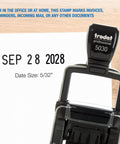 Heavy Duty Self Inking Date Stamp Built Tough For Busy Shops And Stores Runs Smooth With Zero Mess Covers Ten Year Range In Compact Black Design printing date on paper.