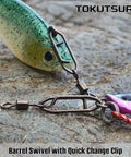 Fast Change Fishing Clips Set With Barrel Swivels And Quick Release Clips Snaps Ez Clip Tackle For Easy Lure Attachment