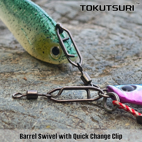Fast Change Fishing Clips Set With Barrel Swivels And Quick Release Clips Snaps Ez Clip Tackle For Easy Lure Attachment