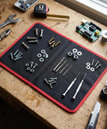 Magnetic Tool Mat With 40 Lb Holding Power Flexible Foldable Parts Tray PVC Coated For Auto Repair Shop Garage Organization 9.6x11 Inch Keeps Screws Bolts And Tools From Slipping, on workbench