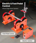Heavy Duty Pipe Turning Rolls 2205 Lbs Capacity With Smooth Linkage Roller System Adjustable Wheel Range For Welding Positioner And Tank Support Equipment Making Jobs Easier with electric and foot pedal control.